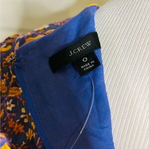 J. Crew Sleeveless Blue and Orange Midi Dress